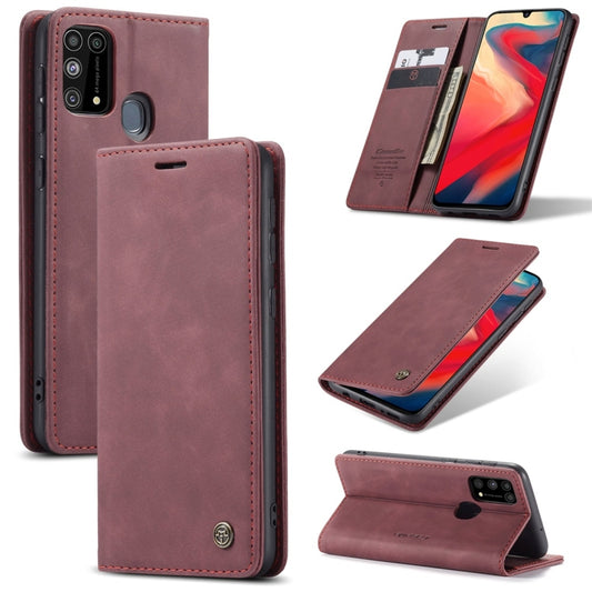 For Galaxy M31 CaseMe-013 Multifunctional Horizontal Flip Leather Case with Card Slot & Holder & Wallet(Wine Red) - Galaxy Phone Cases by CaseMe | Online Shopping South Africa | PMC Jewellery | Buy Now Pay Later Mobicred