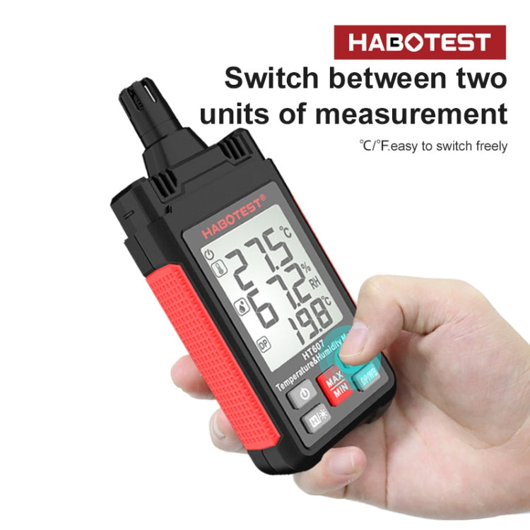 HABOTEST HT607 Portable Handheld Temperature Humidity Tester - Electronic Test by HABOTEST | Online Shopping South Africa | PMC TechLife | Buy Now Pay Later Mobicred