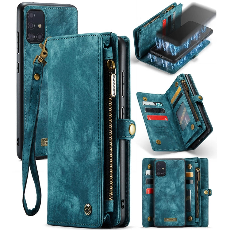 For Samsung Galaxy A51 CaseMe-008 Detachable Multifunctional Flip Leather Phone Case(Blue) - Galaxy Phone Cases by CaseMe | Online Shopping South Africa | PMC Jewellery | Buy Now Pay Later Mobicred