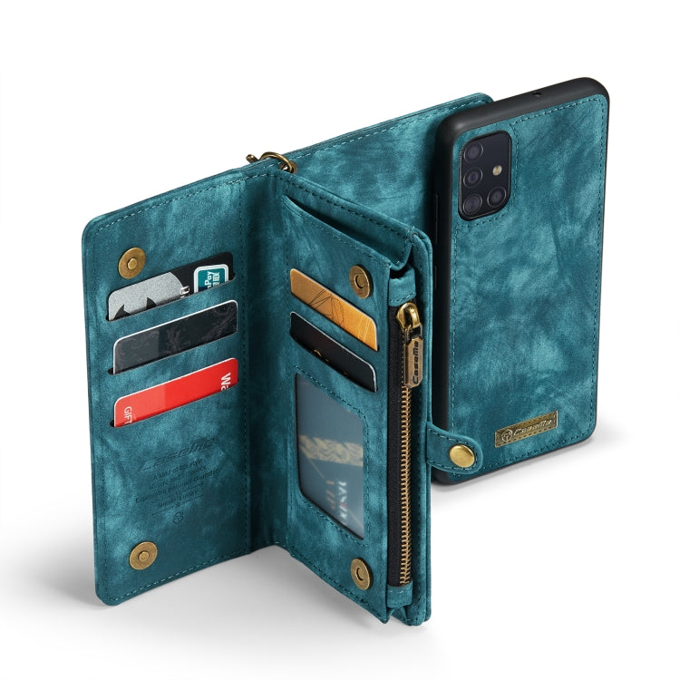 For Samsung Galaxy A51 CaseMe-008 Detachable Multifunctional Flip Leather Phone Case(Blue) - free shipping - PMC Jewellery - Order now!