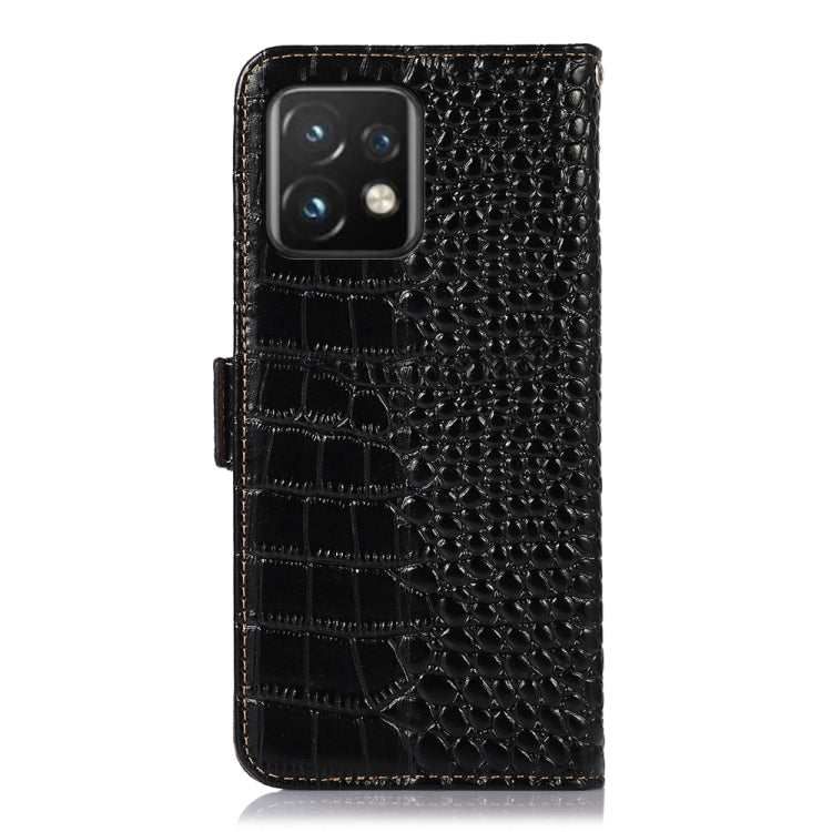 For Motorola Moto X40 Pro Crocodile Top Layer Cowhide Leather Phone Case(Black) - Motorola Cases by PMC TechLife | Online Shopping South Africa | PMC TechLife | Buy Now Pay Later Mobicred