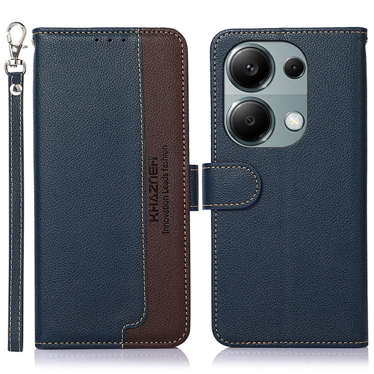 For Xiaomi Redmi Note 13 Pro 4G / POCO M6 Pro 4G KHAZNEH Litchi Texture Leather RFID Phone Case(Blue) - Note 13 Pro Cases by PMC TechLife | Online Shopping South Africa | PMC TechLife | Buy Now Pay Later Mobicred