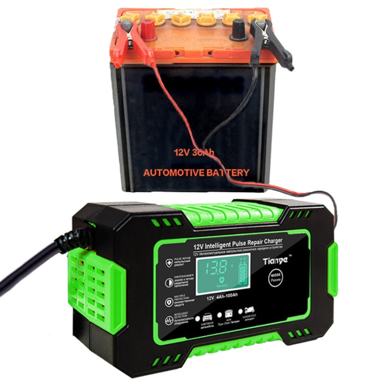 Motorcycle / Car Battery Smart Charger with LCD Screen, Plug Type:US Plug - Battery Charger by PMC TechLife | Online Shopping South Africa | PMC TechLife | Buy Now Pay Later Mobicred