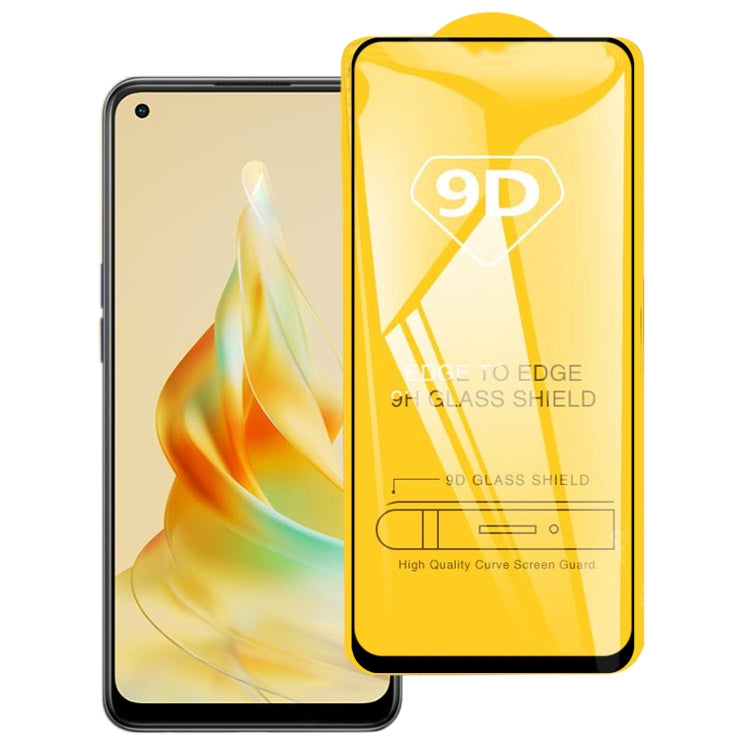 For OPPO Reno8 T 4G 9D Full Glue Full Screen Tempered Glass Film - OPPO Tempered Glass by PMC Jewellery | Online Shopping South Africa | PMC Jewellery | Buy Now Pay Later Mobicred