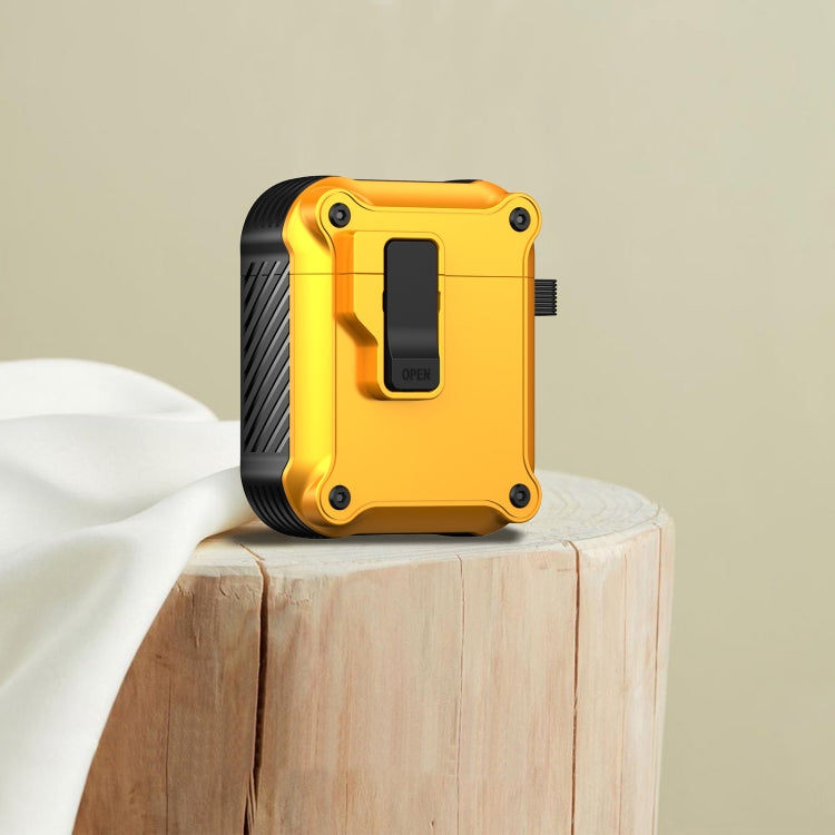 For AirPods 1 / 2 Eagle Shockproof Earphone Protective Case with Switch(Yellow) - For AirPods 1/2 by PMC Jewellery | Online Shopping South Africa | PMC Jewellery | Buy Now Pay Later Mobicred