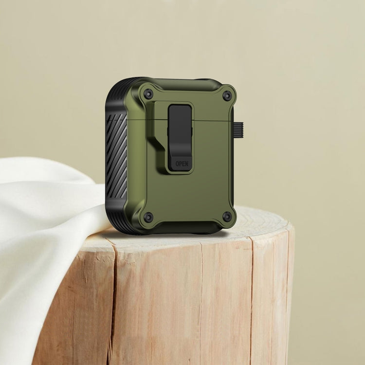 For AirPods 1 / 2 Eagle Shockproof Earphone Protective Case with Switch(Army Green) - For AirPods 1/2 by PMC Jewellery | Online Shopping South Africa | PMC Jewellery | Buy Now Pay Later Mobicred