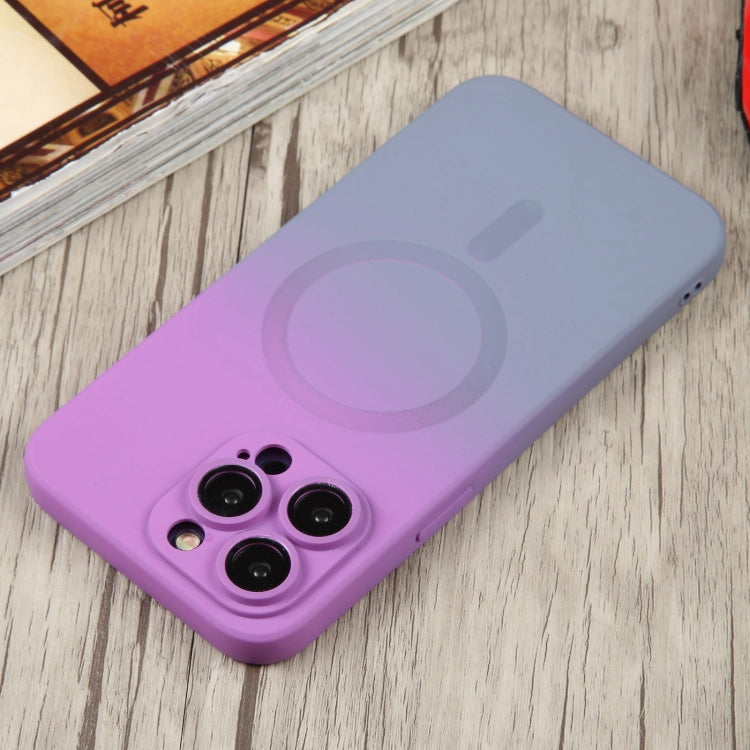 For iPhone 12 Pro Max Liquid TPU Silicone Gradient MagSafe Phone Case(Purple) - iPhone 12 Pro Max Cases by PMC TechLife | Online Shopping South Africa | PMC TechLife