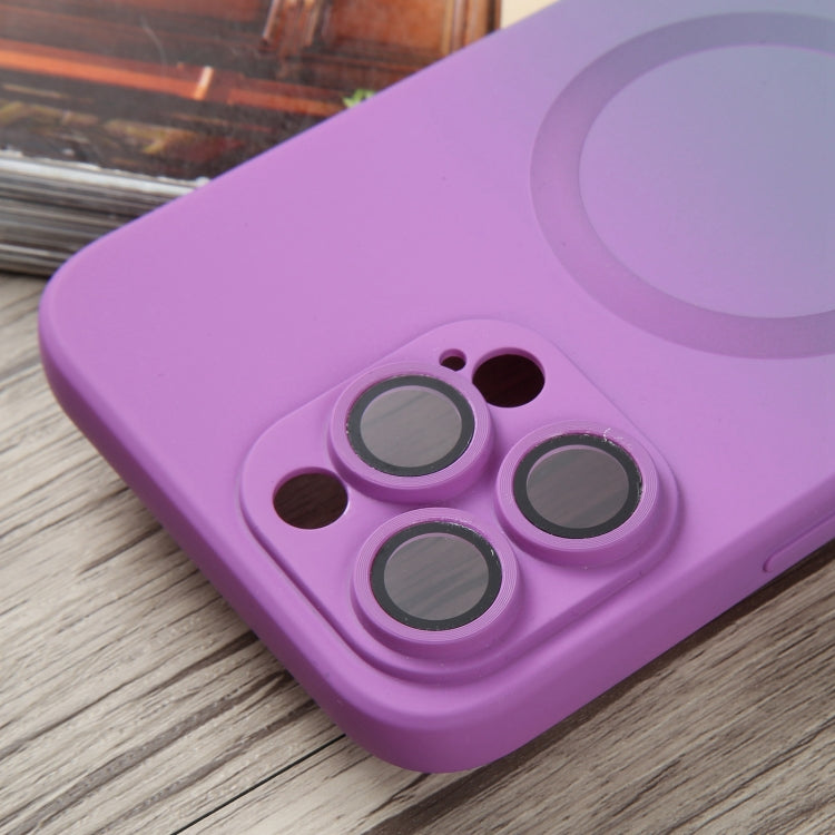 For iPhone 12 Pro Max Liquid TPU Silicone Gradient MagSafe Phone Case(Purple) - iPhone 12 Pro Max Cases by PMC TechLife | Online Shopping South Africa | PMC TechLife