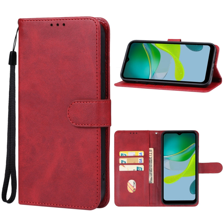 For Motorola Moto E13 Leather Phone Case(Red) - Motorola Cases by PMC Jewellery | Online Shopping South Africa | PMC Jewellery | Buy Now Pay Later Mobicred