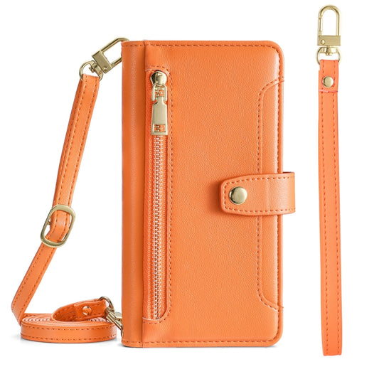 For Nokia X30 5G Sheep Texture Cross-body Zipper Wallet Leather Phone Case(Orange) - Nokia Cases by PMC Jewellery | Online Shopping South Africa | PMC Jewellery | Buy Now Pay Later Mobicred