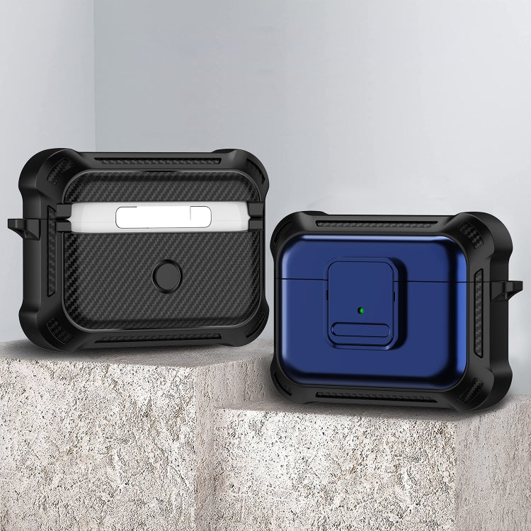 For AirPods Pro 2 TPU + PC Shockproof Earphone Protective Case with Switch(Blue) - free shipping - PMC Jewellery - Order now!