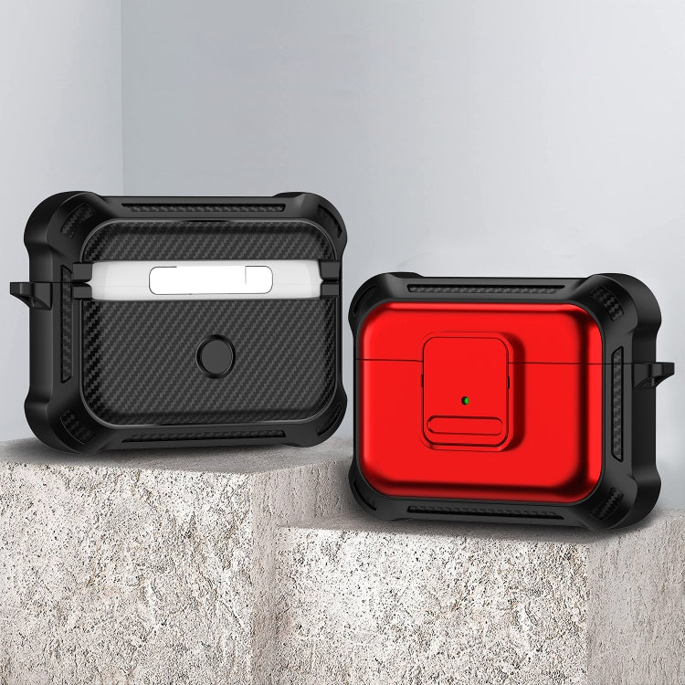 For AirPods Pro 2 TPU + PC Shockproof Earphone Protective Case with Switch(Red) - For AirPods Pro 2 by PMC Jewellery | Online Shopping South Africa | PMC Jewellery | Buy Now Pay Later Mobicred