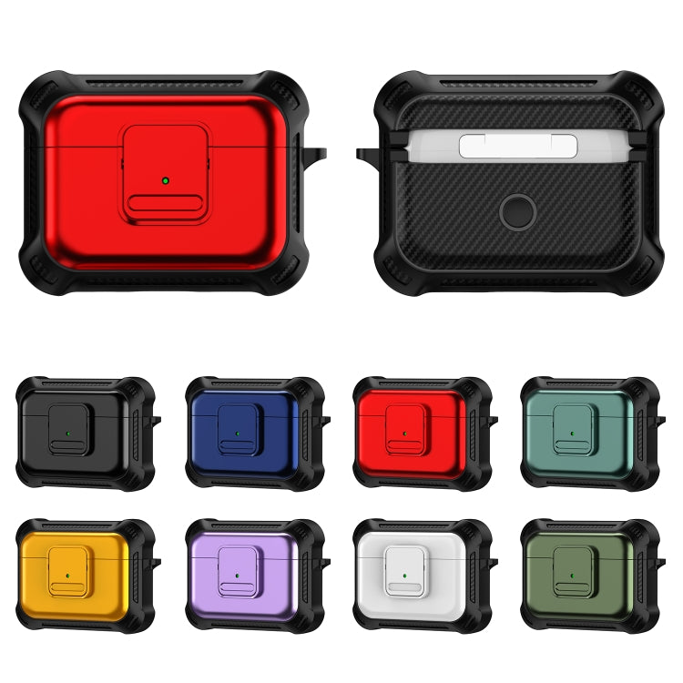 For AirPods Pro 2 TPU + PC Shockproof Earphone Protective Case with Switch(Green) - For AirPods Pro 2 by PMC Jewellery | Online Shopping South Africa | PMC Jewellery | Buy Now Pay Later Mobicred