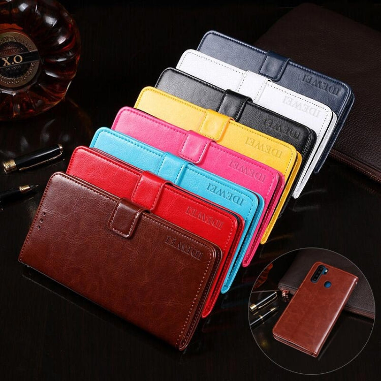 For Blackview A80 Pro idewei Crazy Horse Texture Horizontal Flip Leather Case with Holder & Card Slots & Wallet(White) - More Brand by idewei | Online Shopping South Africa | PMC TechLife | Buy Now Pay Later Mobicred
