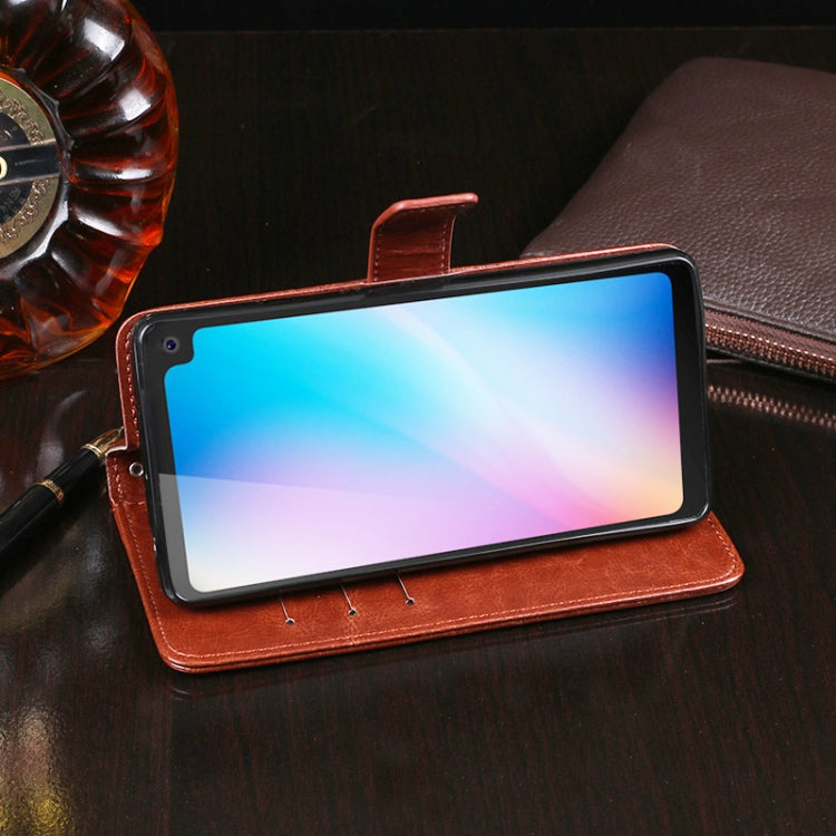 For Blackview BV6100 idewei Crazy Horse Texture Horizontal Flip Leather Case with Holder & Card Slots & Wallet(Black) - More Brand by idewei | Online Shopping South Africa | PMC TechLife | Buy Now Pay Later Mobicred
