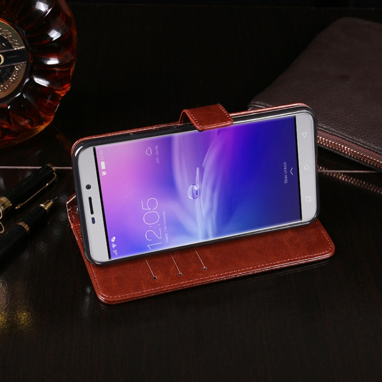 For Blackview R7 idewei Crazy Horse Texture Horizontal Flip Leather Case with Holder & Card Slots & Wallet(White) - More Brand by idewei | Online Shopping South Africa | PMC TechLife | Buy Now Pay Later Mobicred