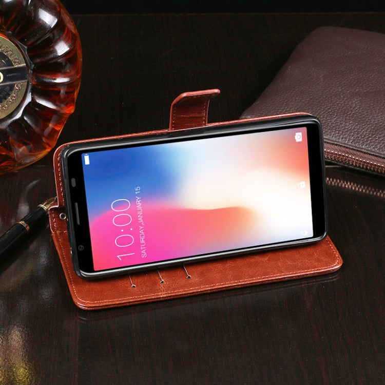 For Doogee X55 idewei  Crazy Horse Texture Horizontal Flip Leather Case with Holder & Card Slots & Wallet(Sky Blue) - More Brand by idewei | Online Shopping South Africa | PMC TechLife | Buy Now Pay Later Mobicred