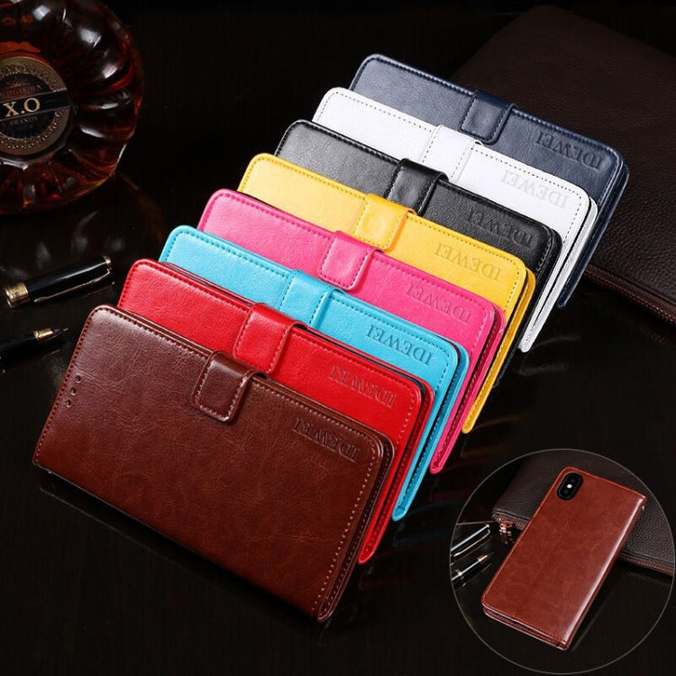 For Doogee X55 idewei  Crazy Horse Texture Horizontal Flip Leather Case with Holder & Card Slots & Wallet(White) - More Brand by idewei | Online Shopping South Africa | PMC TechLife | Buy Now Pay Later Mobicred