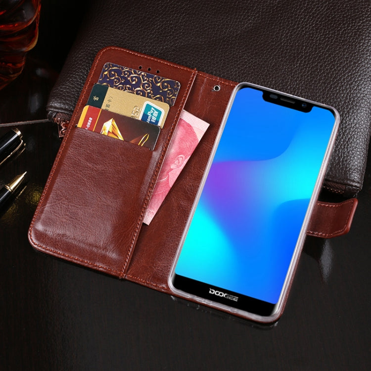 For Doogee X70 idewei  Crazy Horse Texture Horizontal Flip Leather Case with Holder & Card Slots & Wallet(Yellow) - More Brand by idewei | Online Shopping South Africa | PMC Jewellery | Buy Now Pay Later Mobicred