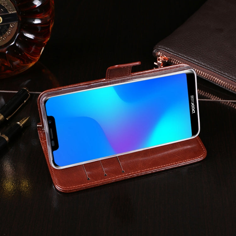 For Doogee X70 idewei  Crazy Horse Texture Horizontal Flip Leather Case with Holder & Card Slots & Wallet(White) - More Brand by idewei | Online Shopping South Africa | PMC TechLife | Buy Now Pay Later Mobicred