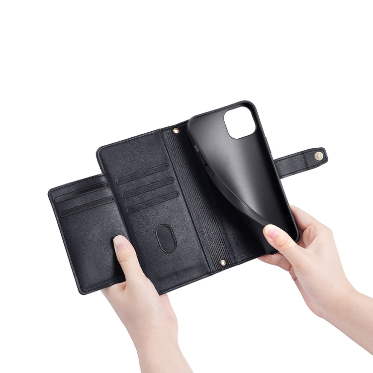 For OnePlus 11 Sheep Texture Cross-body Zipper Wallet Leather Phone Case(Black) - OnePlus Cases by PMC TechLife | Online Shopping South Africa | PMC TechLife | Buy Now Pay Later Mobicred