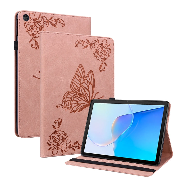 For Huawei MatePad SE Butterfly Flower Embossed Leather Tablet Case(Rose Gold) - Huawei by PMC TechLife | Online Shopping South Africa | PMC TechLife | Buy Now Pay Later Mobicred