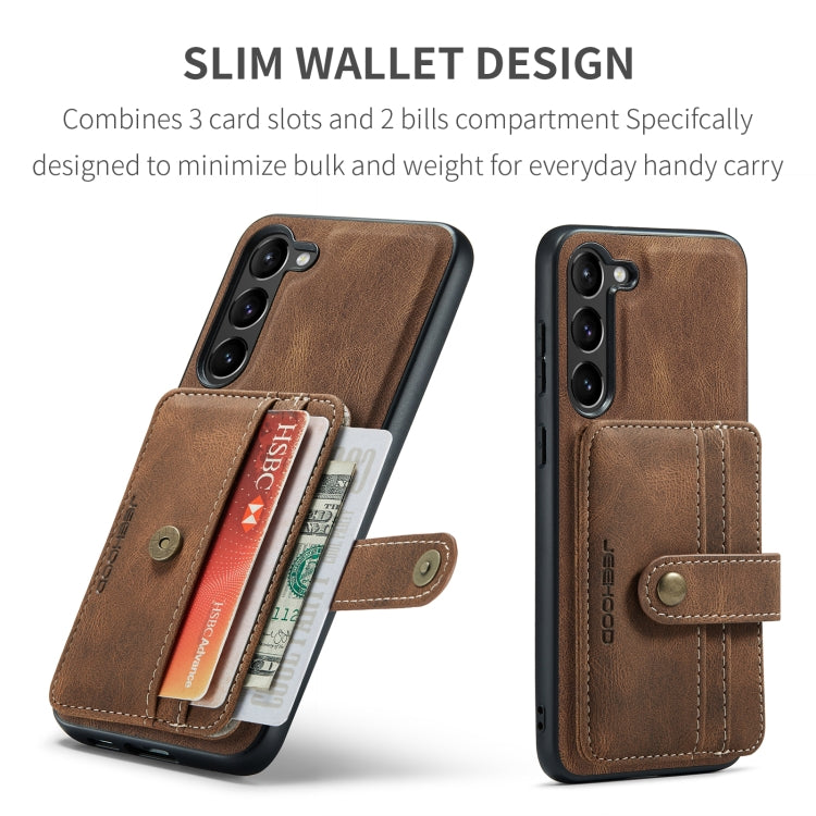 For Samsung Galaxy S24 5G JEEHOOD RFID Blocking Anti-Theft Magnetic Phone Case(Brown) - Galaxy S24 5G Cases by JEEHOOD | Online Shopping South Africa | PMC Jewellery | Buy Now Pay Later Mobicred