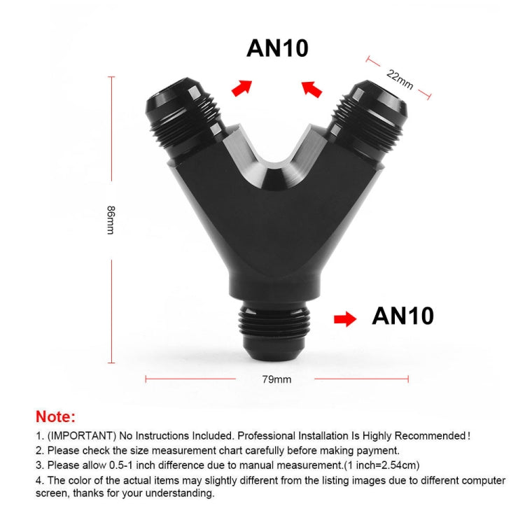 AN10 Car Modified Three-way Y-type Oil Pipe Joint Adapter - Engine Repair Tools by PMC TechLife | Online Shopping South Africa | PMC TechLife | Buy Now Pay Later Mobicred