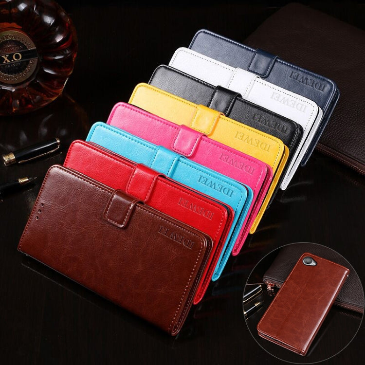 For HTC Desire 12 idewei Crazy Horse Texture Horizontal Flip Leather Case with Holder & Card Slots & Wallet(White) - free shipping - PMC Jewellery - Order now!