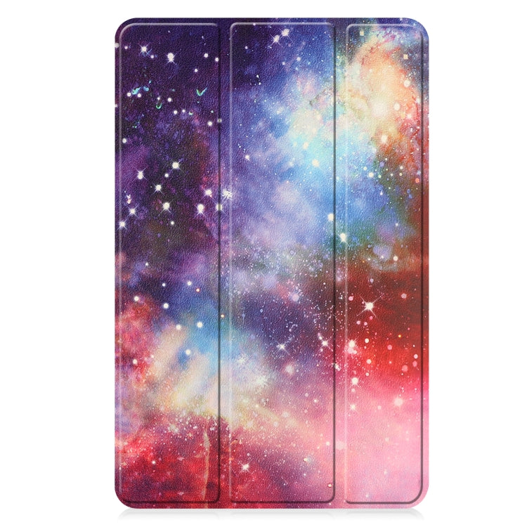 For Huawei Matepad SE 10.4 Custer Painted 3-Fold Holder Leather Tablet Case(Milky Way Nebula) - Huawei by PMC TechLife | Online Shopping South Africa | PMC TechLife | Buy Now Pay Later Mobicred