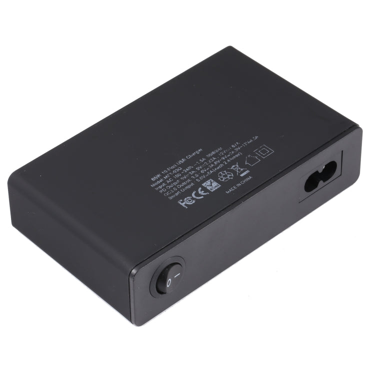 MFT-03Q 10 in 1 65W QC3.0 USB Smart Fast Charger, Plug Type:UK Plug(Black) - USB Charger by PMC TechLife | Online Shopping South Africa | PMC TechLife | Buy Now Pay Later Mobicred