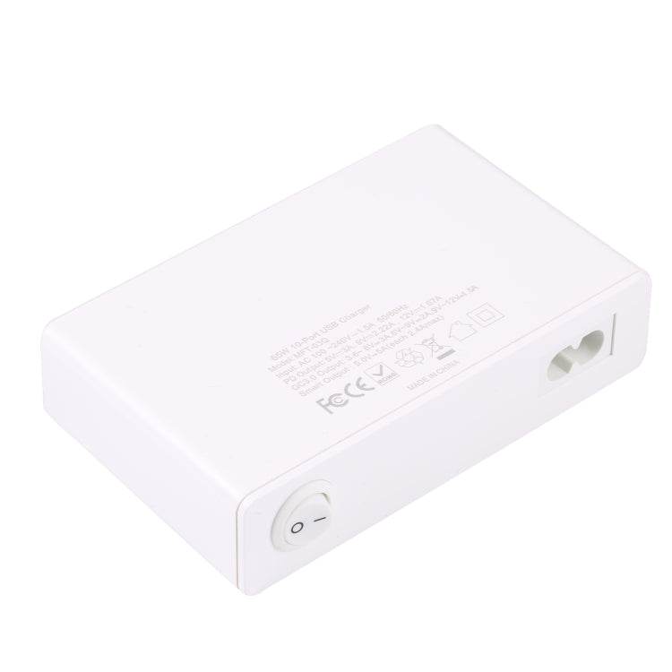 MFT-03Q 10 in 1 65W QC3.0 USB Smart Fast Charger, Plug Type:UK Plug(White) - USB Charger by PMC TechLife | Online Shopping South Africa | PMC TechLife | Buy Now Pay Later Mobicred