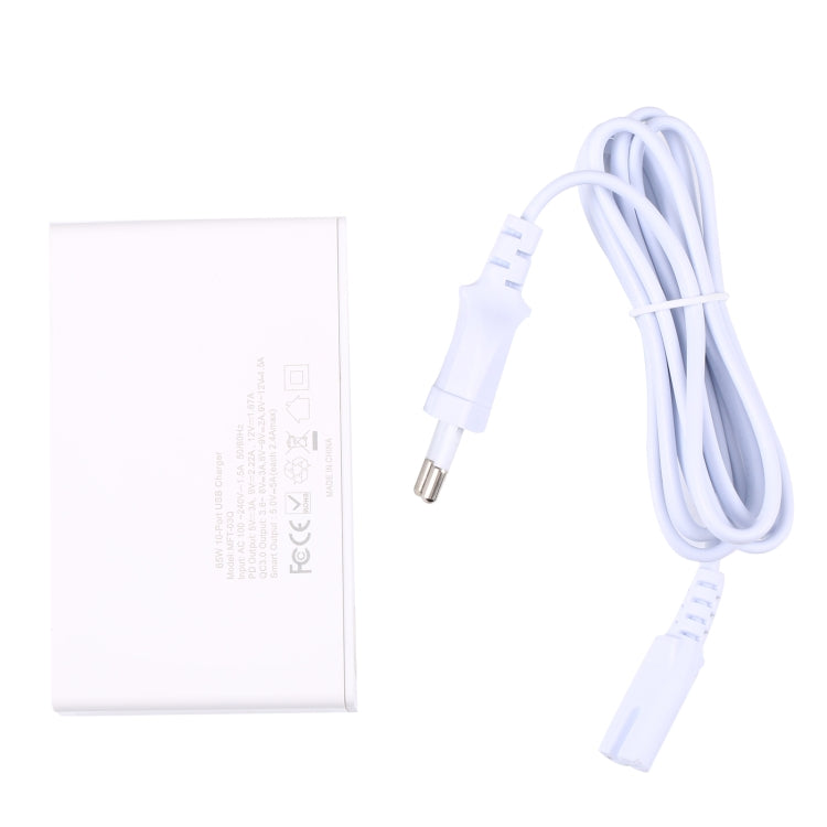 MFT-03Q 10 in 1 65W QC3.0 USB Smart Fast Charger, Plug Type:UK Plug(White) - USB Charger by PMC TechLife | Online Shopping South Africa | PMC TechLife | Buy Now Pay Later Mobicred