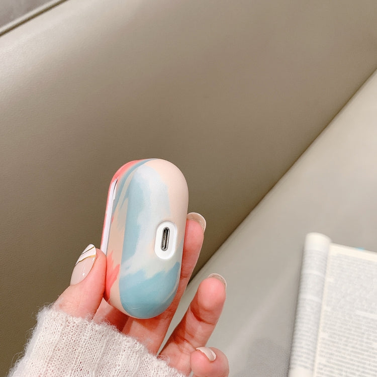 For AirPods Pro Ink Painting Water Sticker PC Earphone Case(Sea Blue) - For AirPods Pro by PMC Jewellery | Online Shopping South Africa | PMC Jewellery | Buy Now Pay Later Mobicred