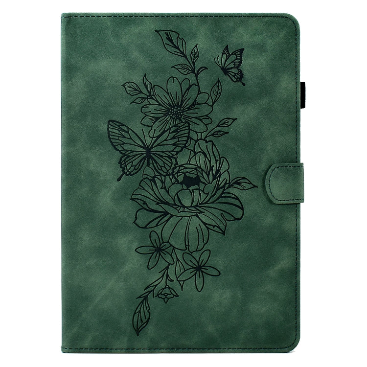 For Amazon Kindle 11th 2024 / 2022 Peony Butterfly Embossed Leather Smart Tablet Case(Green) - free shipping - PMC TechLife - Order now!