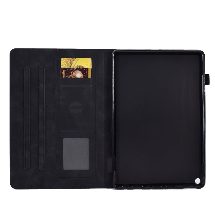For Amazon Kindle Fire HD8 2022 Peony Butterfly Embossed Leather Smart Tablet Case(Black) - Amazon by PMC TechLife | Online Shopping South Africa | PMC TechLife | Buy Now Pay Later Mobicred