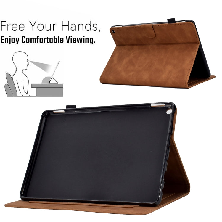 For Amazon Kindle Fire HD8 2020 Peony Butterfly Embossed Leather Smart Tablet Case(Brown) - Amazon by PMC TechLife | Online Shopping South Africa | PMC TechLife | Buy Now Pay Later Mobicred