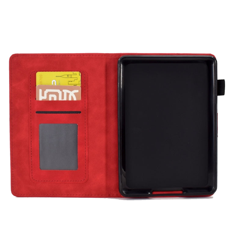 For Amazon Kindle Paperwhite 5 Peony Butterfly Embossed Leather Smart Tablet Case(Red) - Amazon by PMC TechLife | Online Shopping South Africa | PMC TechLife | Buy Now Pay Later Mobicred