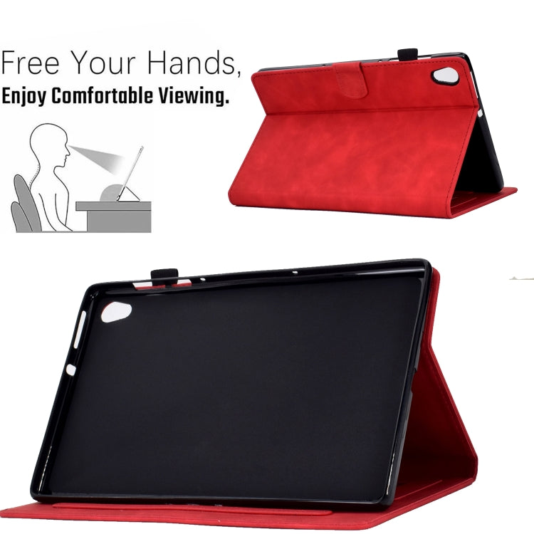 For Lenovo Tab M10 Gen 2 Peony Butterfly Embossed Leather Smart Tablet Case(Red) - Lenovo by PMC TechLife | Online Shopping South Africa | PMC TechLife | Buy Now Pay Later Mobicred