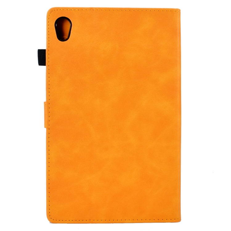 For Lenovo Tab M10 Gen 2 Peony Butterfly Embossed Leather Smart Tablet Case(Khaki) - Lenovo by PMC TechLife | Online Shopping South Africa | PMC TechLife | Buy Now Pay Later Mobicred
