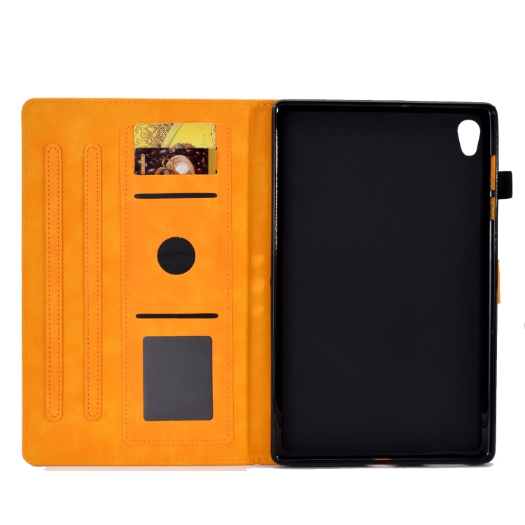 For Lenovo Tab M10 Gen 2 Peony Butterfly Embossed Leather Smart Tablet Case(Khaki) - Lenovo by PMC TechLife | Online Shopping South Africa | PMC TechLife | Buy Now Pay Later Mobicred