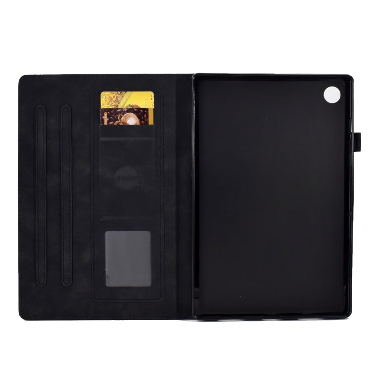 For Lenovo Tab M10 Plus Peony Butterfly Embossed Leather Smart Tablet Case(Black) - Lenovo by PMC TechLife | Online Shopping South Africa | PMC TechLife | Buy Now Pay Later Mobicred