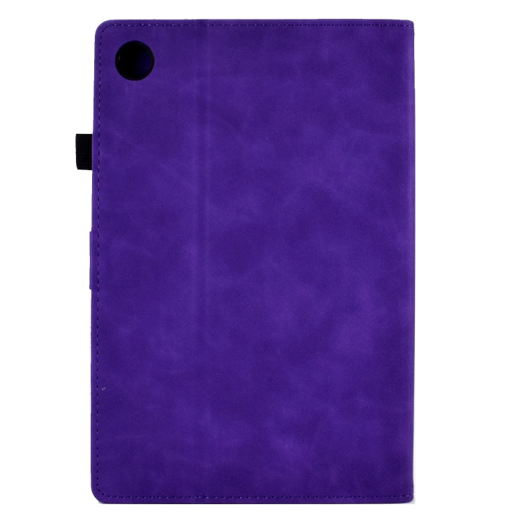 For Lenovo Tab M10 Plus 3rd Gen Peony Butterfly Embossed Leather Smart Tablet Case(Purple) - Lenovo by PMC TechLife | Online Shopping South Africa | PMC TechLife | Buy Now Pay Later Mobicred