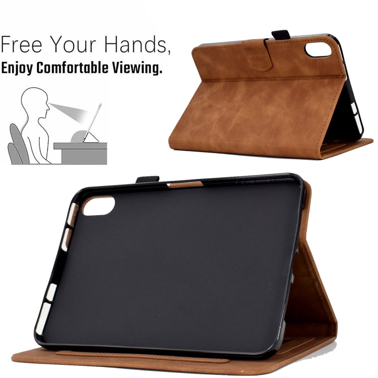 For Lenovo Tab P11 Peony Butterfly Embossed Leather Smart Tablet Case(Brown) - Lenovo by PMC TechLife | Online Shopping South Africa | PMC TechLife | Buy Now Pay Later Mobicred
