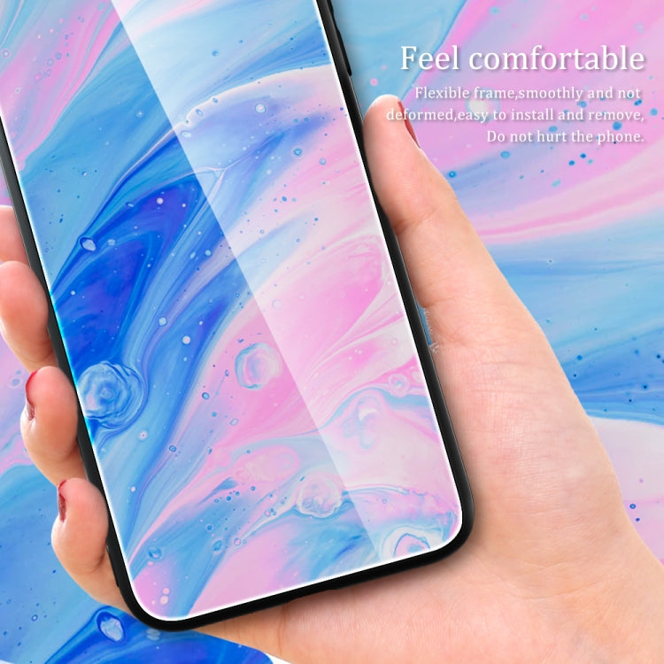 For Realme C33 Marble Pattern Glass Phone Case(Typhoon) - Realme Cases by PMC TechLife | Online Shopping South Africa | PMC TechLife | Buy Now Pay Later Mobicred