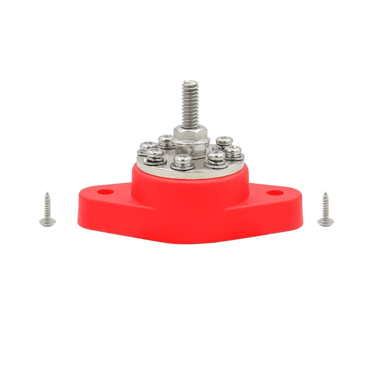 1/4 inch M6 RV Yacht 8-way Terminal Stud with 2 M5x20 Screws(Red) - Booster Cable & Clip by PMC TechLife | Online Shopping South Africa | PMC TechLife | Buy Now Pay Later Mobicred