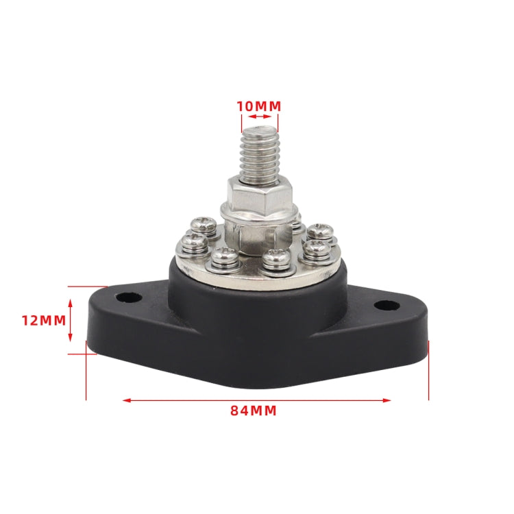 3/8 inch M10 RV Yacht 8-way Terminal Stud with 2 M5x20 Screws(Red) - Booster Cable & Clip by PMC TechLife | Online Shopping South Africa | PMC TechLife | Buy Now Pay Later Mobicred