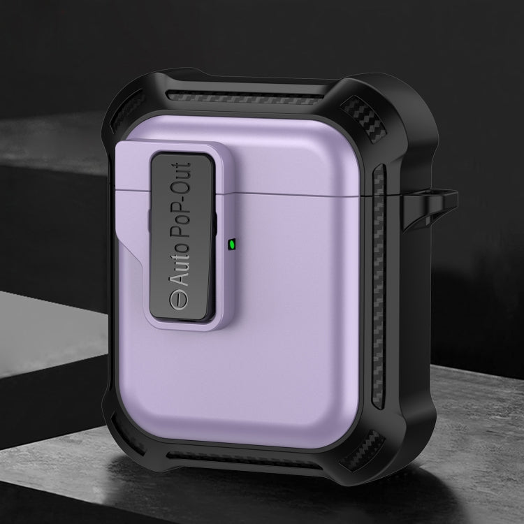 For AirPods 1 / 2 Signal Flag Wireless Earphones Case with Security Lock(Purple) - free shipping - PMC Jewellery - Order now!