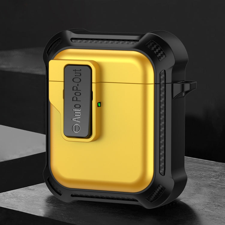 For AirPods 1 / 2 Signal Flag Wireless Earphones Case with Security Lock(Yellow) - For AirPods 1/2 by PMC Jewellery | Online Shopping South Africa | PMC Jewellery | Buy Now Pay Later Mobicred
