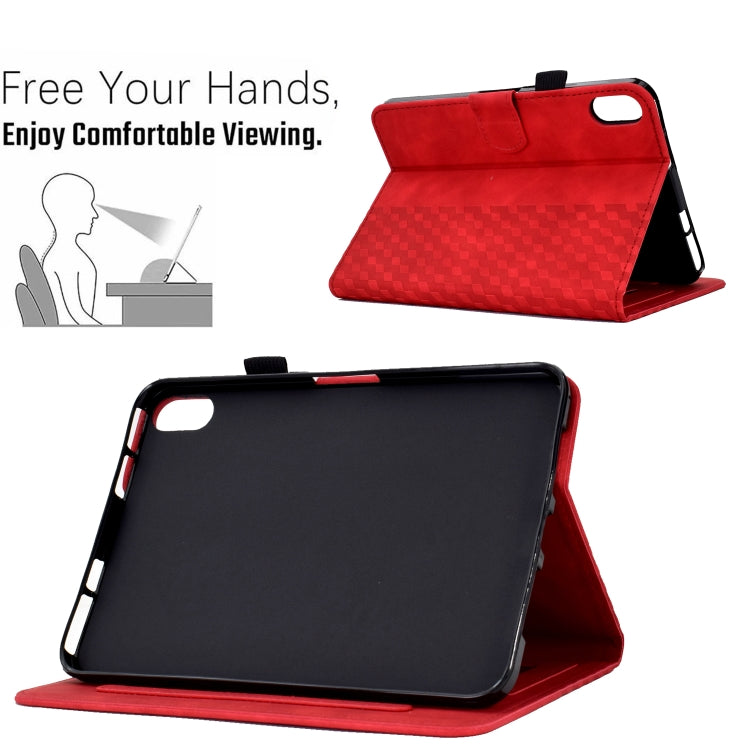 For Lenovo Tab P11 / J606F Rhombus Embossed Leather Smart Tablet Case(Red) - Lenovo by PMC TechLife | Online Shopping South Africa | PMC TechLife | Buy Now Pay Later Mobicred